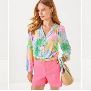 LILLY PULITZER GRETCHEN HIGH RISE 5" shorts 
ROUSSEAU PINK SIZE 14 NWT